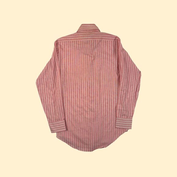 1970s Sears striped shirt, mens 14.5-33 long sleeve pink & white dress shirt - Picture 6 of 6